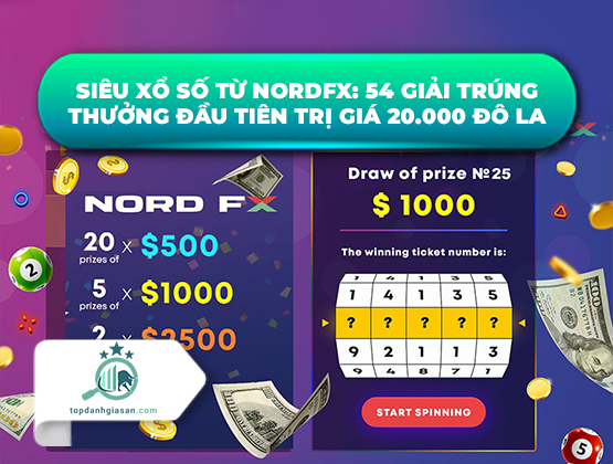 Siêu xổ số từ NordFX: 54 giải trúng thưởng đầu tiên trị giá 20.000 đô la